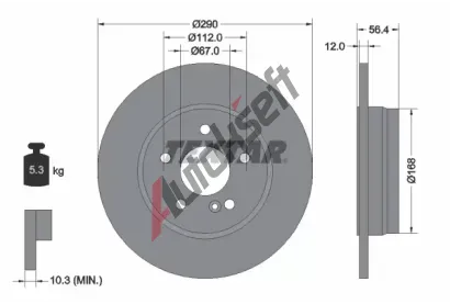 TEXTAR Brzdov kotou PRO - 290 mm TXT 92091103, 92091103