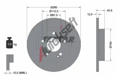 TEXTAR Brzdov kotou PRO - 260 mm TXT 92091203, 92091203