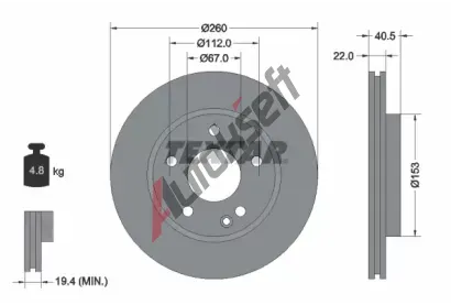 TEXTAR Brzdov kotou PRO - 260 mm TXT 92091303, 92091303