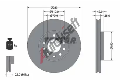 TEXTAR Brzdov kotou PRO - 280 mm TXT 92091903, 92091903