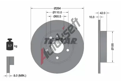 TEXTAR Brzdov kotou PRO - 264 mm TXT 92092103, 92092103