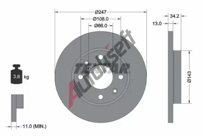 TEXTAR Brzdov kotou PRO - 247 mm TXT 92092803, 92092803