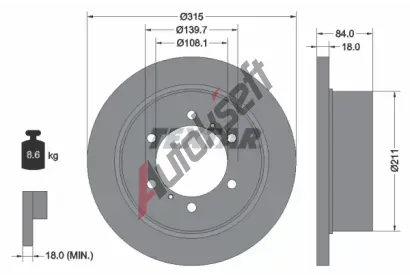 TEXTAR Brzdov kotou - 315 mm TXT 92093100, 92093100