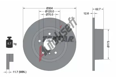 TEXTAR Brzdov kotou PRO - 304 mm TXT 92095203, 92095203