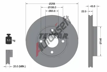 TEXTAR Brzdov kotou PRO - 258 mm TXT 92096203, 92096203