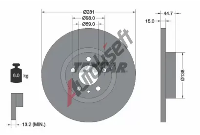 TEXTAR Brzdov kotou - 281 mm TXT 92096400, 92096400