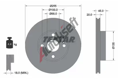 TEXTAR Brzdov kotou - 255 mm TXT 92096800, 92096800