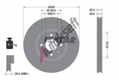 TEXTAR Brzdov kotou PRO - 305 mm TXT 92097103, 92097103
