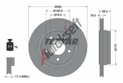 TEXTAR Brzdov kotou PRO - 294 mm TXT 92097303, 92097303