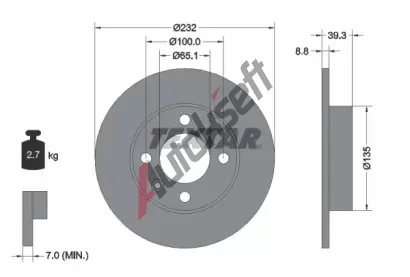 TEXTAR Brzdov kotou PRO - 232 mm TXT 92098203, 92098203