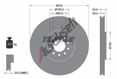 TEXTAR Brzdov kotou PRO+ - 312 mm TXT 92098505, 92098505