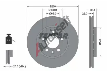 TEXTAR Brzdov kotou PRO - 256 mm TXT 92098603, 92098603