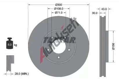 TEXTAR Brzdov kotou PRO - 300 mm TXT 92099003, 92099003