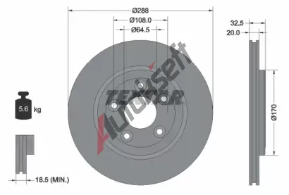 TEXTAR Brzdov kotou - 288 mm TXT 92099100, 92099100