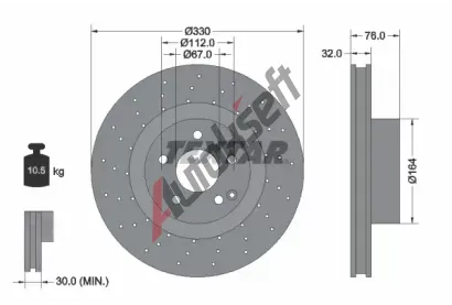 TEXTAR Brzdov kotou PRO+ - 330 mm TXT 92099205, 92099205