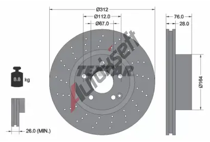 TEXTAR Brzdov kotou PRO+ - 312 mm TXT 92099305, 92099305