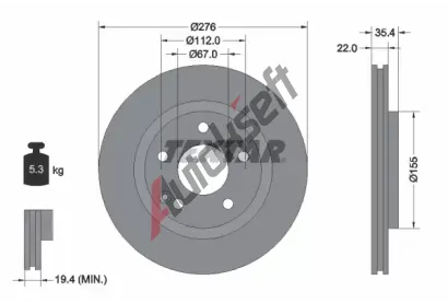 TEXTAR Brzdov kotou PRO - 276 mm TXT 92099603, 92099603