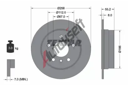 TEXTAR Brzdov kotou PRO - 258 mm TXT 92099703, 92099703