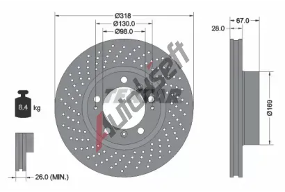 TEXTAR Brzdový kotouč PRO+ - 318 mm TXT 92100005, 92100005  TEXTAR Brzdový kotouč PRO+ - 318 mm TXT 92100005, 92100005