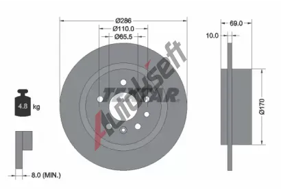 TEXTAR Brzdov kotou - 286 mm TXT 92100200, 92100200