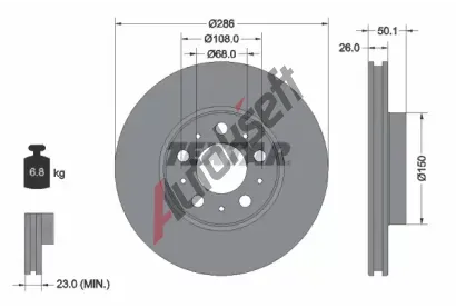 TEXTAR Brzdov kotou PRO - 286 mm TXT 92100503, 92100503