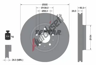 TEXTAR Brzdov kotou PRO - 305 mm TXT 92100603, 92100603