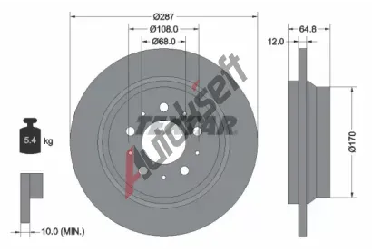 TEXTAR Brzdov kotou PRO - 288 mm TXT 92100703, 92100703