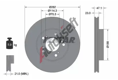 TEXTAR Brzdov kotou - 282 mm TXT 92101000, 92101000
