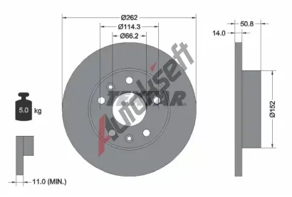 TEXTAR Brzdov kotou - 262 mm TXT 92102900, 92102900