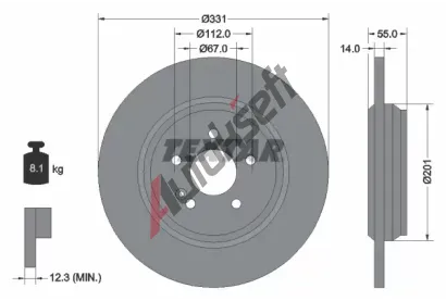 TEXTAR Brzdov kotou PRO - 331 mm TXT 92103303, 92103303