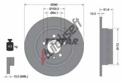 TEXTAR Brzdov kotou - 280 mm TXT 92103500, 92103500