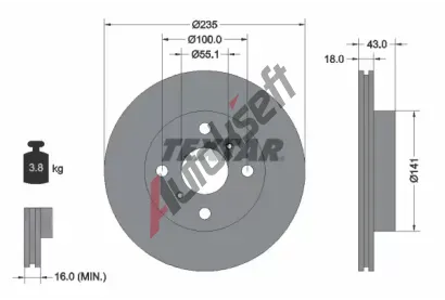 TEXTAR Brzdov kotou PRO - 235 mm TXT 92103603, 92103603