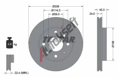 TEXTAR Brzdov kotou PRO - 256 mm TXT 92103903, 92103903
