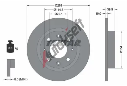 TEXTAR Brzdov kotou - 261 mm TXT 92104300, 92104300
