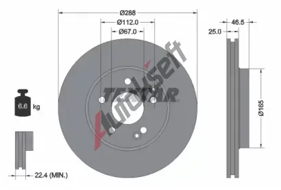 TEXTAR Brzdov kotou PRO - 288 mm TXT 92105903, 92105903