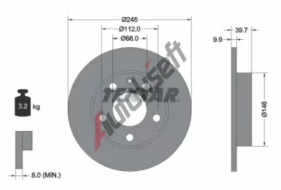 TEXTAR Brzdov kotou PRO - 245 mm TXT 92106203, 92106203