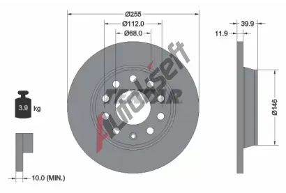 TEXTAR Brzdov kotou PRO - 255 mm TXT 92106303, 92106303