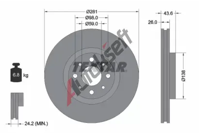 TEXTAR Brzdov kotou PRO - 281 mm TXT 92107703, 92107703