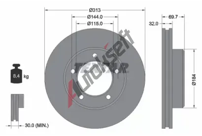 TEXTAR Brzdov kotou PRO - 313 mm TXT 92108103, 92108103