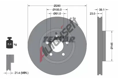 TEXTAR Brzdov kotou PRO+ - 280 mm TXT 92108505, 92108505