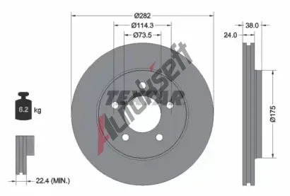 TEXTAR Brzdov kotou - 283 mm TXT 92108700, 92108700