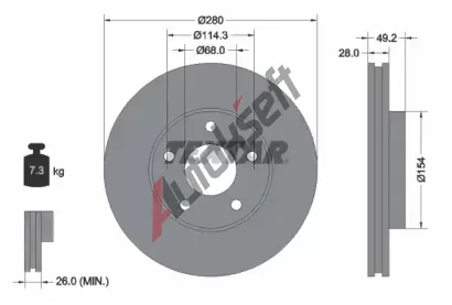 TEXTAR Brzdov kotou PRO - 280 mm TXT 92109403, 92109403