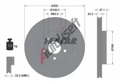 TEXTAR Brzdov kotou PRO+ - 300 mm TXT 92109605, 92109605