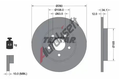 TEXTAR Brzdov kotou PRO - 280 mm TXT 92109703, 92109703