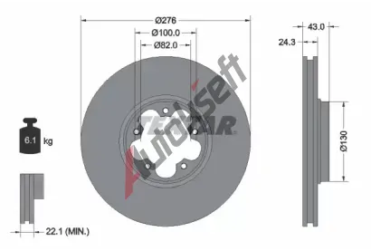 TEXTAR Brzdov kotou PRO - 276 mm TXT 92110003, 92110003