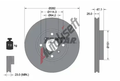 TEXTAR Brzdov kotou - 282 mm TXT 92110100, 92110100