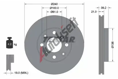 TEXTAR Brzdov kotou - 240 mm TXT 92110300, 92110300