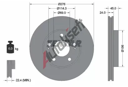 TEXTAR Brzdov kotou - 276 mm TXT 92110700, 92110700