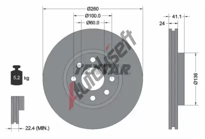 TEXTAR Brzdov kotou PRO - 260 mm TXT 92111103, 92111103