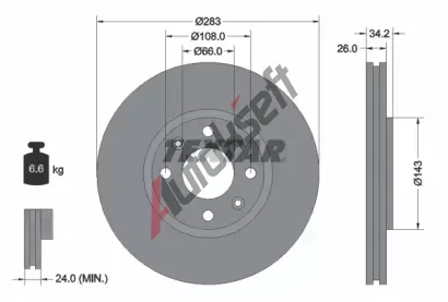 TEXTAR Brzdov kotou PRO - 283 mm TXT 92111603, 92111603